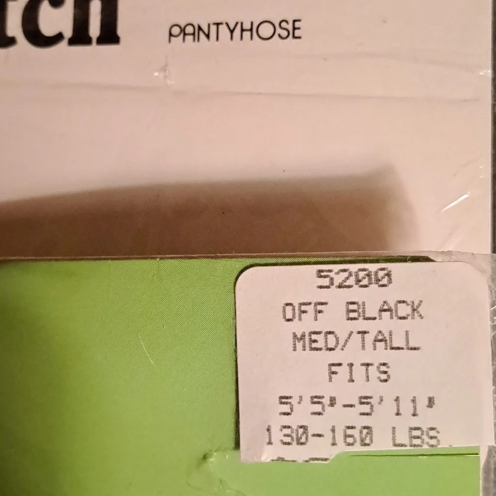 PANTYHOSE NEW IN PKG, OFF BLACK, 5FT-5'11